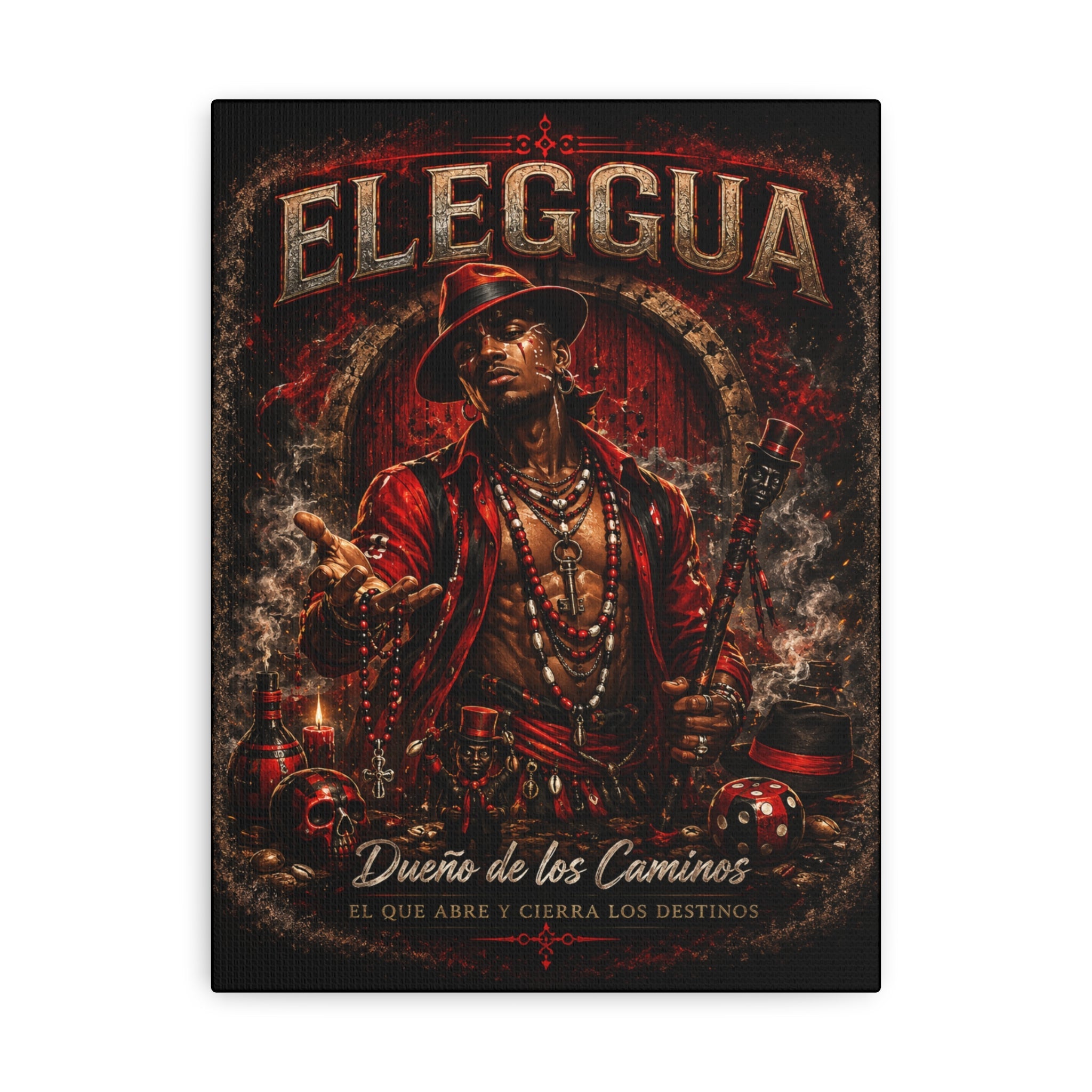 Eleggua Altar Matte Canvas Wall Art – Stretched Spiritual Decor