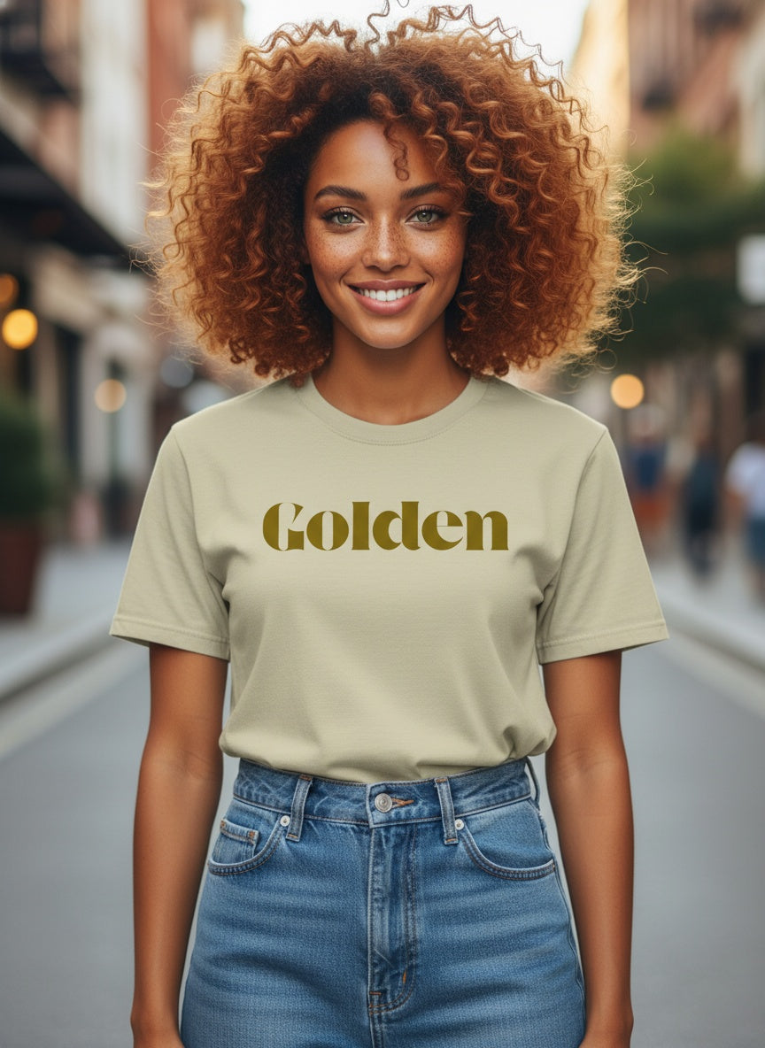 Golden Carded Cotton Oversized Faded T-Shirt