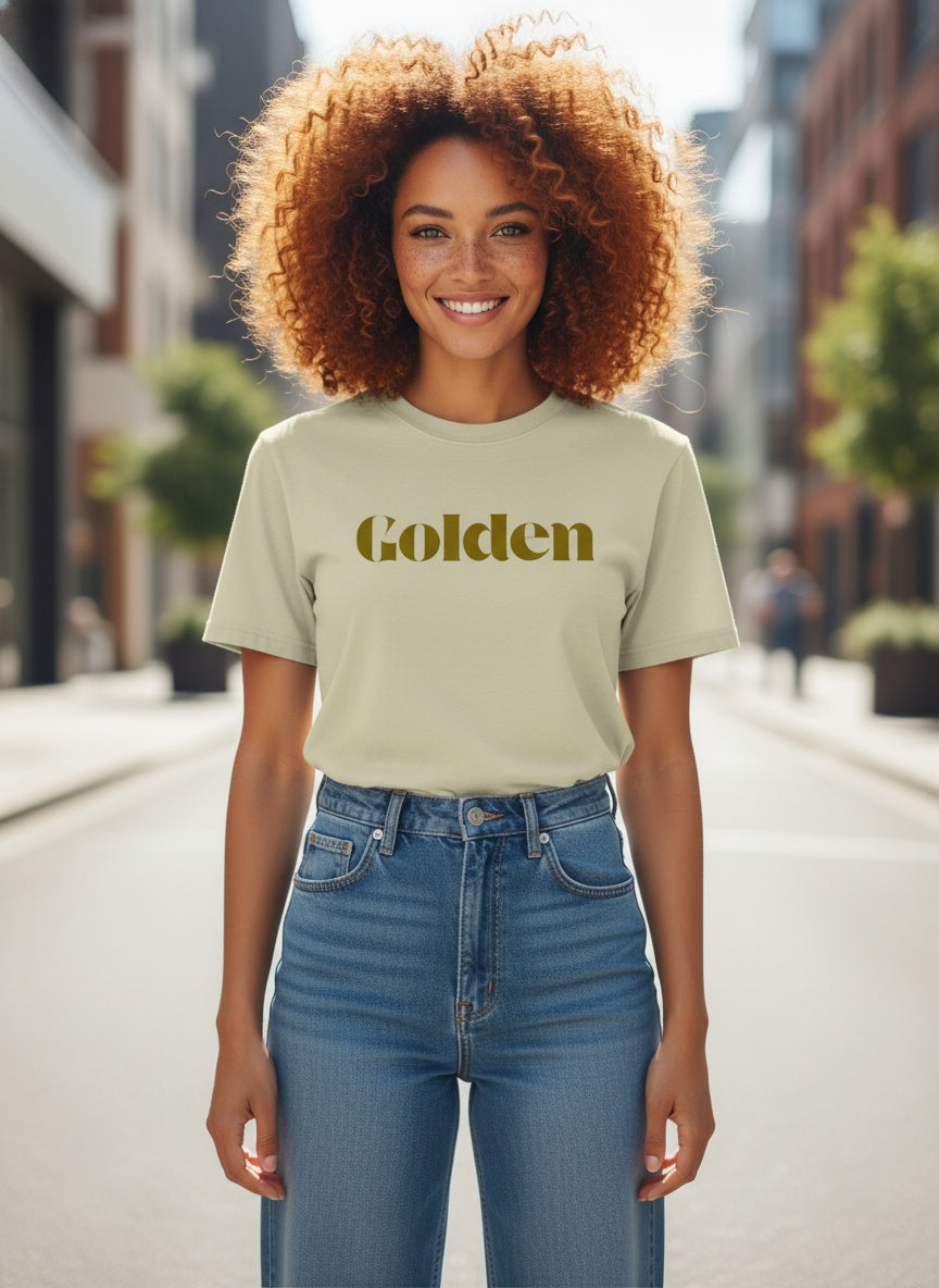 Golden Carded Cotton Oversized Faded T-Shirt